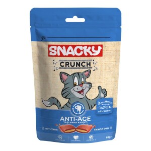 Snacky Crunchy Somonlu Kedi Ödülü Anti-Age 60 gr - Snacky