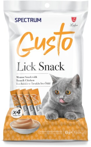Spectrum Gusto Ton Balıklı Tavuklu Sıvı Ödül Maması 4 x 15 gr - 1