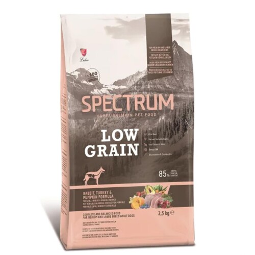 Spectrum Tavşanlı Hindili ve Balkabaklı Orta ve Büyük Irk Düşük Tahıllı Yetişkin Köpek Maması 2,5 kg - 1
