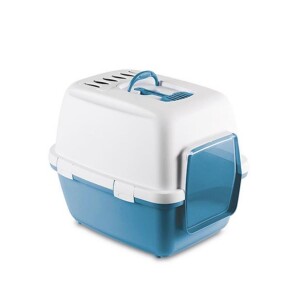 Stefanplast Cathy Comfort Kapalı Kedi Tuvaleti Mavi - Stefanplast