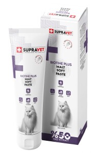 Supravet Biotine Plus Kediler İçin Tüy Sağlığı Güçlendirici Malt Paste 100 gr - Supravet