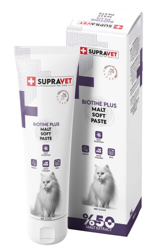Supravet Biotine Plus Kediler İçin Tüy Sağlığı Güçlendirici Malt Paste 100 gr - 1