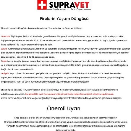 Supravet Büyük Irk Köpek Deri ve Tüy Bakım Yağı; Bit, Pire, Kene Dış Parazit Ense Damlası 20-40 kg (5 ml) 1 Adet - 2