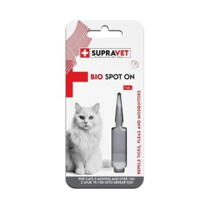 Supravet Kedi Deri ve Tüy Bakım Yağı; Bit, Pire, Kene Dış Parazit Ense Damlası 1 Adet - Supravet