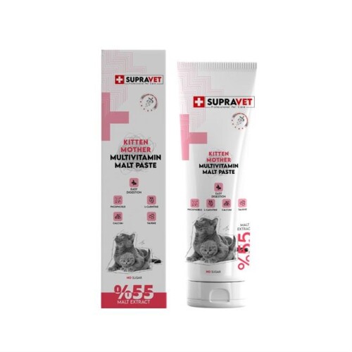 Supravet Kitten & Mother Kalsiyum ve Taurinli Multivitamin Malt Paste 100 gr - 1