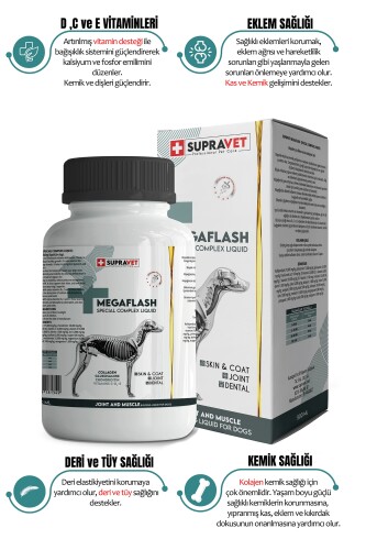 Supravet Köpekler İçin Eklem ve Kas Geliştirici Likit MEGAFLASH + XXL 500 ml (Special Complex Liquid) - 1
