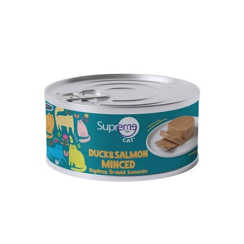 Supreme Cat Kıyılmış Ördek ve Somonlu Kedi Konservesi 85 gr - 1