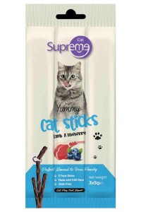 Supreme Cat Kuzu ve Yaban Mersinli Kedi Ödül Çubuğu 3 X 5 gr - Supreme