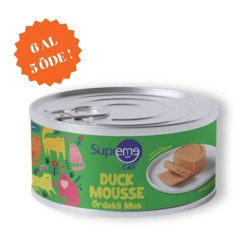 Supreme Cat Ördekli Püre Yetişkin Kedi Konservesi 85 Gr 6 AL 5 ÖDE - 1
