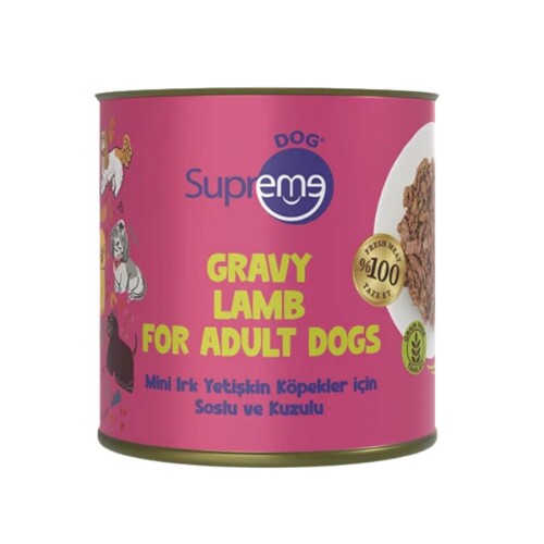 Supreme Dog Sos İçinde Kuzulu Mini Irk Yetişkin Köpek Konservesi 200 Gr - 1