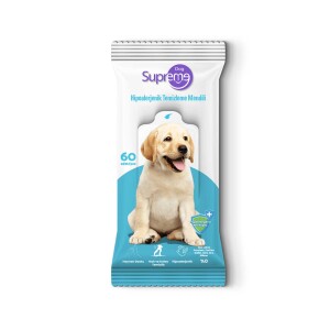 Supreme Hipoalerjenik Kokusuz Köpek Temizleme Mendili 60'lı - Supreme