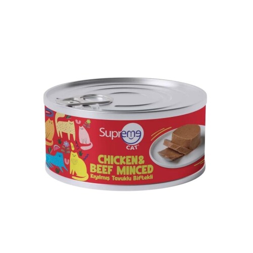 Supreme Kıyılmış Tavuklu Biftekli Kedi Konservesi 85 gr - 1