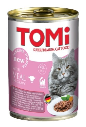 Tomi Buzağı Etli Yetişkin Kedi Konservesi 400 Gr - 1