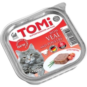 Tomi Pate Dana Etli ve Kümes Hayvanlı Yetişkin Kedi Konservesi 100 gr - Tomi