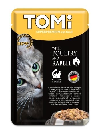 Tomi Pouch Kümes Hayvanı ve Tavşanlı Yetişkin Kedi Konservesi 100 gr - 1