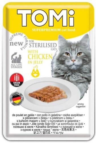 Tomi Pouch Tahılsız Tavuklu Kısırlaştırılmış Yetişkin Kedi Konservesi 85 gr - 1