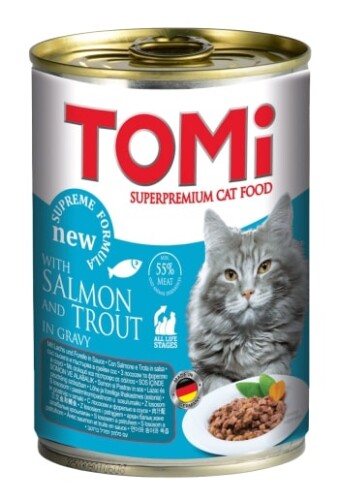 Tomi Somonlu ve Alabalıklı Yetişkin Kedi Konservesi 400 Gr - 1
