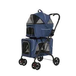 Tommy Çift Katlı Evcil Hayvan Arabası Mavi 66x50x98 Cm Max 30 Kg - Tommy