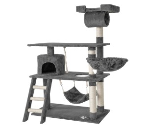 Tommy Çok Katlı Lüks Gri Kedi Tırmalama Evi 75x40x141 - Tommy