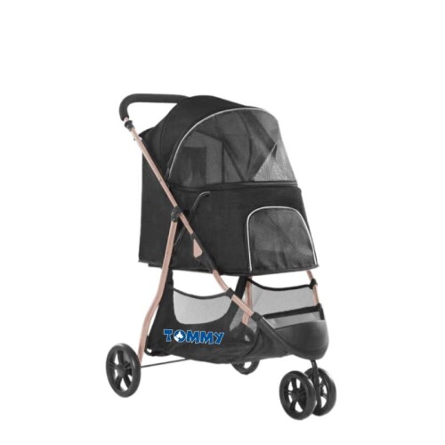 Tommy Evcil Hayvan Arabası 74.5x52.2x98 Cm Siyah Max 15 Kg - 1
