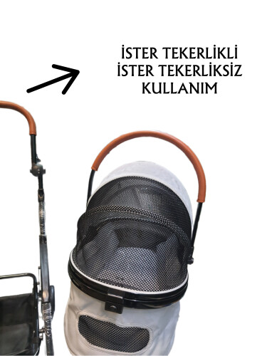 Tommy Evcil Hayvan Arabası 76, 5 X 48 X 99 cm Gri Max 15 kg - 3