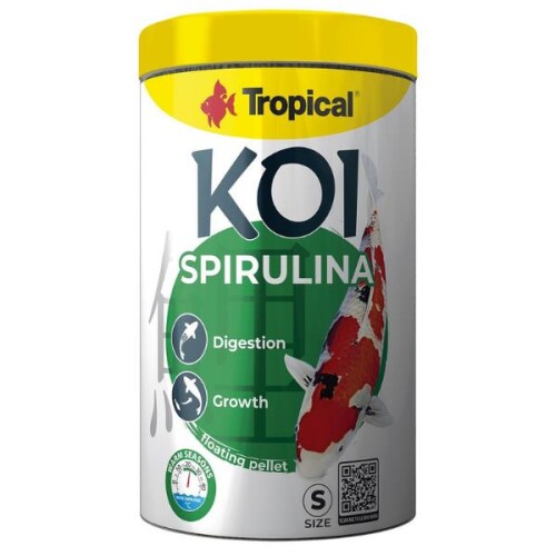 Tropical Koi Spirulina Pellet Size S Sarımsaklı Pelet Koi Balığı Yemi 320 Gr - 1