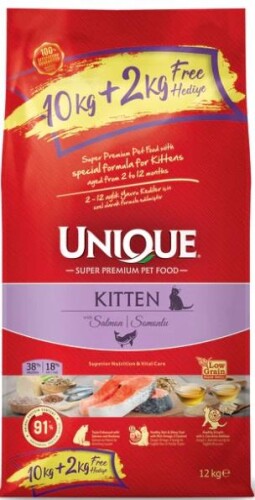 Unique Kitten Somonlu Yavru Kedi Maması 10 kg + 2 kg - 1