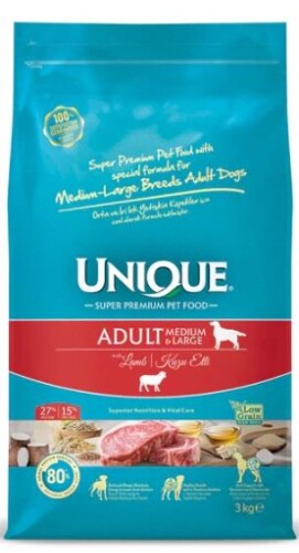 Unique Medium Large Adult Kuzu Etli Yetişkin Köpek Maması 3 kg - 1