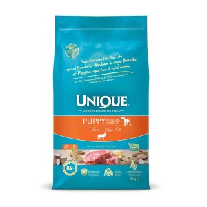 Unique Medium Large Puppy Kuzu Etli Yavru Köpek Maması 3 kg - Unique