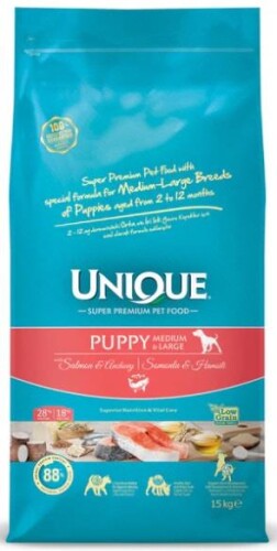 Unique Medium Large Puppy Somonlu Hamsili Yavru Köpek Maması 15 kg - 1