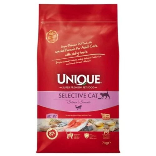 Unique Selective Seçici Kediler için Somonlu Yetişkin Kedi Maması 7 Kg - 1