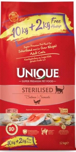 Unique Sterilised Kısırlaştırılmış Somonlu Yetişkin Kedi Maması 10 kg + 2 kg - 1