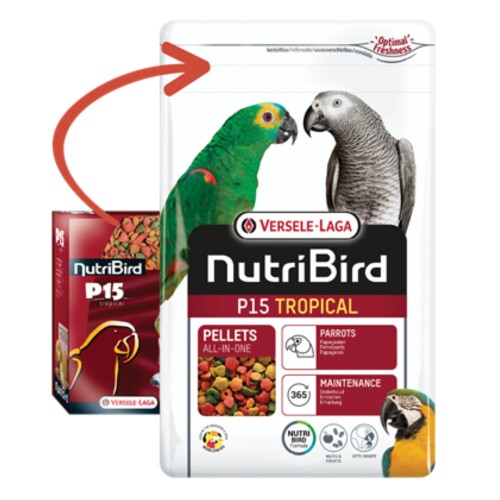 Versele Laga Nutrıbırd P15 Tropıcal Papağan Pelet Yem 1 Kg - 1