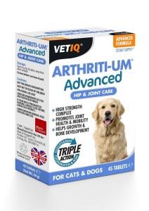 Vet IQ Arthiriti-Um Kedi ve Köpekler İçin Kalça ve Eklem Bakımı 45 Tablet - Vet IQ