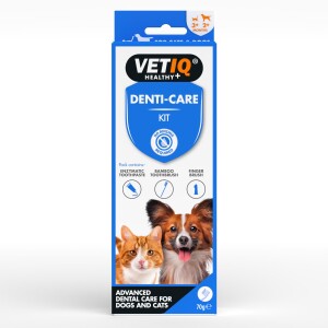 Vet IQ Denti Care Kedi Köpek İçin Diş Macunu ve Diş Fırçası Seti - Vet IQ