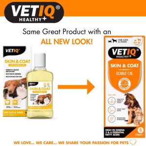 Vet IQ Kedi ve Köpek İçin Deri ve Tüy Besleyici Omega Katkılı Vitamin 250 ml - Vet IQ