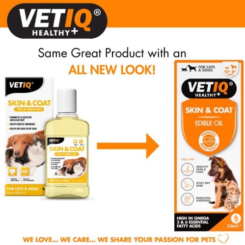 Vet IQ Kedi ve Köpek İçin Deri ve Tüy Besleyici Omega Katkılı Vitamin 250 ml - 1