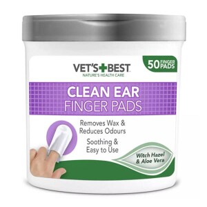 Vet's Best Kedi ve Köpekler İçin Fındık ve Aloe Vera Özlü Kulak Temizleme Pedi 50'li - Vet's Best