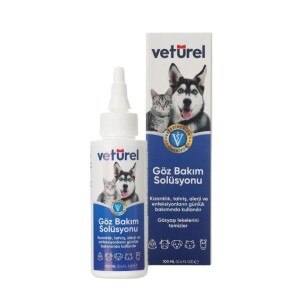 Veturel Kedi Köpek ve Diğer Hayvanlar İçin Göz Bakım Solüsyonu 100 Ml - Veturel