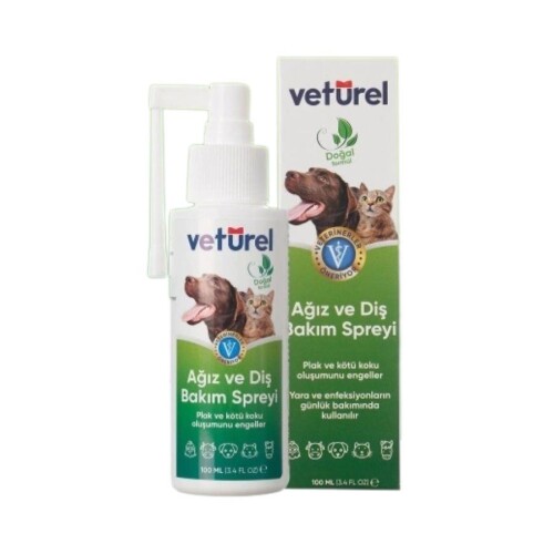 Veturel Kedi ve Köpekler İçin Ağız ve Diş Bakım Spreyi 100 Ml - 1