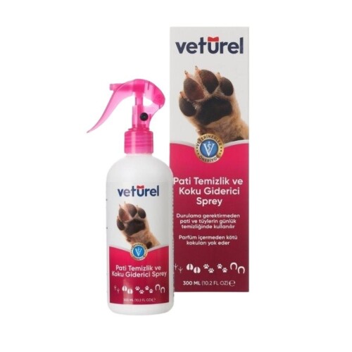 Veturel Kedi ve Köpekler İçin Pati Temizleyici ve Koku Giderici Sprey 300 Ml - 1