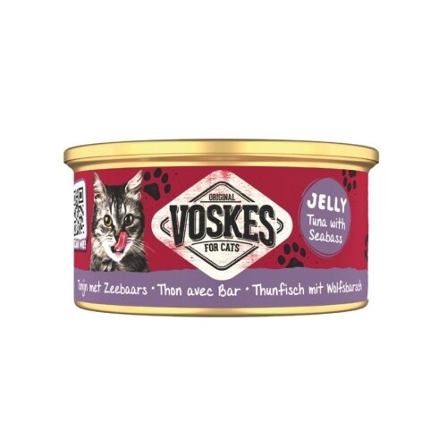 Voskes Jelly Ton Balığı ve Levrek Yetişkin Kedi Konservesi 85 gr - 1