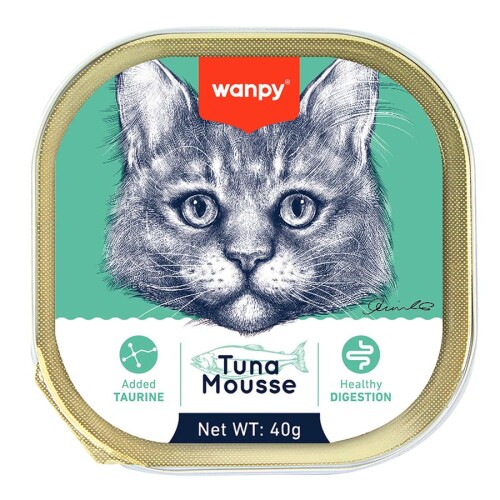 Wanpy Alutray Ton Balıklı Pate Yetişkin Kedi Konservesi 6x40 Gr - 1