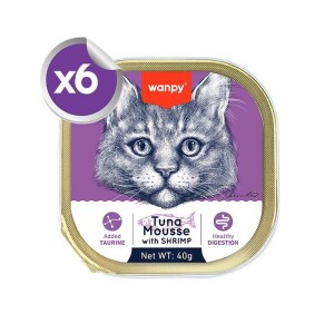 Wanpy Alutray Ton Balıklı ve Karidesli Pate Yetişkin Kedi Konservesi 6 X 40 gr - Wanpy