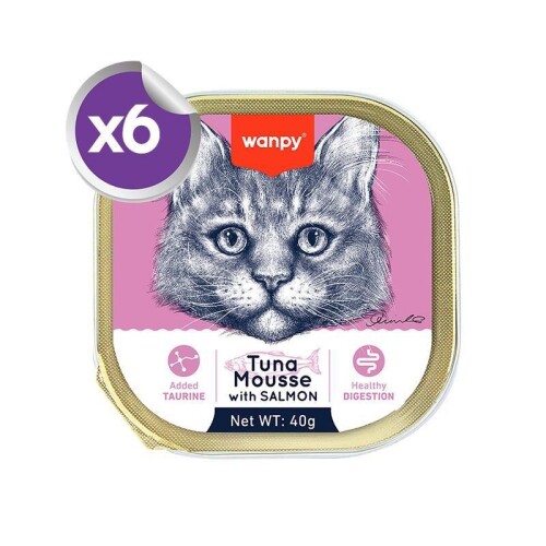 Wanpy Alutray Ton Balıklı ve Somonlu Pate Yetişkin Kedi Konservesi 6x40 gr - 1