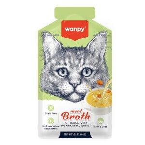Wanpy Balkabağı Tavuk Havuçlu Etli Kedi Çorbası 50 gr - Wanpy