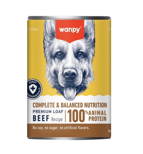 Wanpy Biftekli Tahılsız Yetişkin Köpek Konservesi 375 gr - 1