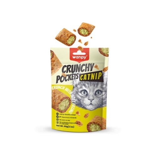 Wanpy Crunch Catnip ve Tavuklu Kedi Ödül Maması 60 Gr - 1