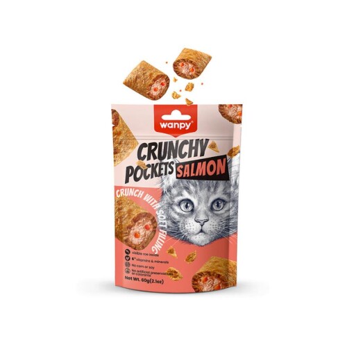 Wanpy Crunch Somonlu Kedi Ödül Maması 60 Gr - 1
