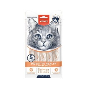 Wanpy Digestive Health Somon Balığı ve Tavuklu Sıvı Krema Kedi Ödülü 5x14 Gr - Wanpy
